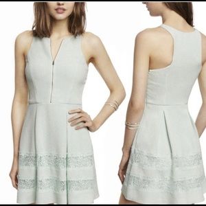 Mint Julep Green fit flare lace dress